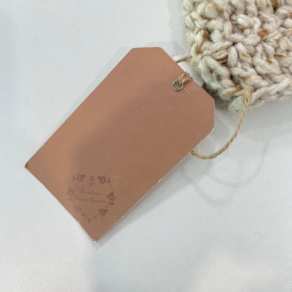 Handcrafted Beige Knit Headband With Wooden Buttons Cozy & Stylish Accessory NWT - Picture 3 of 8